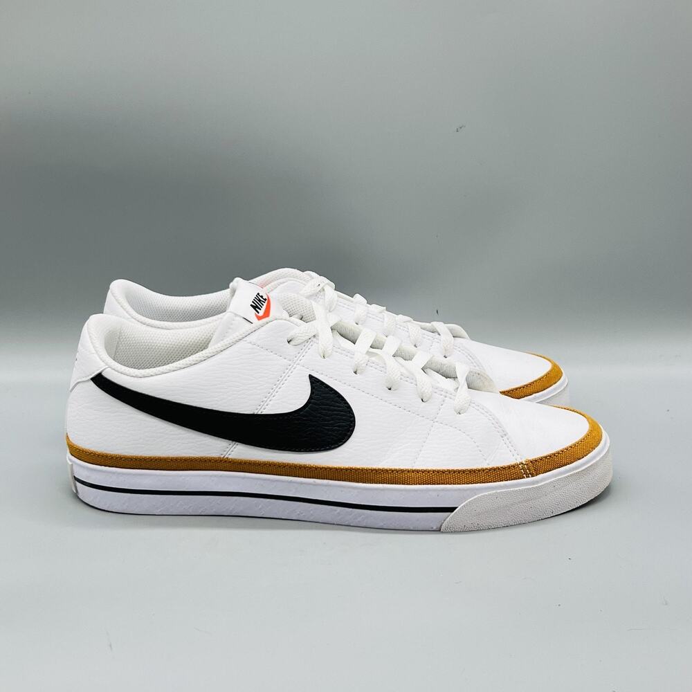 Nikeβ Shoes Mens 11.5 White Leather Court Legacy Next Nature Low Top Sneakers